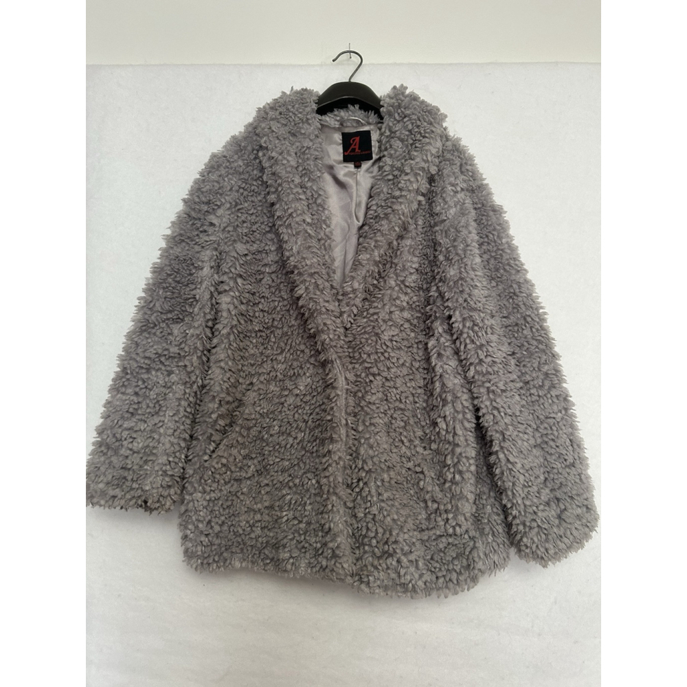 Adrienne Landau Oversized Faux Fur Cozy Glam Chic Lined Luxe Mob Wife Jacket MED